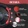 imageCAR PASS Line Rider Microfiber Leather Sporty Steering Wheel Cover Universal Fits for 95 TruckSUVCars14515inch AntiSlip Safety Comfortable Desgin BlackGrayBlackRed