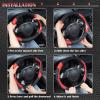 imageCAR PASS Line Rider Microfiber Leather Sporty Steering Wheel Cover Universal Fits for 95 TruckSUVCars14515inch AntiSlip Safety Comfortable Desgin BlackGrayBlackRed