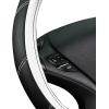 imageCAR PASS Line Rider Microfiber Leather Sporty Steering Wheel Cover Universal Fits for 95 TruckSUVCars14515inch AntiSlip Safety Comfortable Desgin BlackGrayBlackWhite