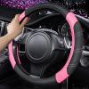 imageCAR PASS Line Rider Microfiber Leather Sporty Steering Wheel Cover Universal Fits for 95 TruckSUVCars14515inch AntiSlip Safety Comfortable Desgin BlackGrayBlack Pink