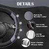 imageCAR PASS Line Rider Microfiber Leather Sporty Steering Wheel Cover Universal Fits for 95 TruckSUVCars14515inch AntiSlip Safety Comfortable Desgin BlackGrayBlackGray