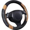 imageCAR PASS Line Rider Microfiber Leather Sporty Steering Wheel Cover Universal Fits for 95 TruckSUVCars14515inch AntiSlip Safety Comfortable Desgin BlackGrayBlackBeige