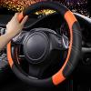imageCAR PASS Line Rider Microfiber Leather Sporty Steering Wheel Cover Universal Fits for 95 TruckSUVCars14515inch AntiSlip Safety Comfortable Desgin BlackGrayBlackOrange