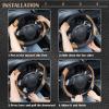 imageCAR PASS Line Rider Microfiber Leather Sporty Steering Wheel Cover Universal Fits for 95 TruckSUVCars14515inch AntiSlip Safety Comfortable Desgin BlackGrayBlackBeige