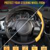 imageCAR PASS Line Rider Microfiber Leather Sporty Steering Wheel Cover Universal Fits for 95 TruckSUVCars14515inch AntiSlip Safety Comfortable Desgin BlackGrayBlackYellow