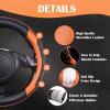 imageCAR PASS Line Rider Microfiber Leather Sporty Steering Wheel Cover Universal Fits for 95 TruckSUVCars14515inch AntiSlip Safety Comfortable Desgin BlackGrayBlackOrange