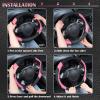 imageCAR PASS Line Rider Microfiber Leather Sporty Steering Wheel Cover Universal Fits for 95 TruckSUVCars14515inch AntiSlip Safety Comfortable Desgin BlackGrayBlack Pink