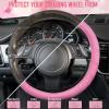 imageCAR PASS Line Rider Microfiber Leather Sporty Steering Wheel Cover Universal Fits for 95 TruckSUVCars14515inch AntiSlip Safety Comfortable Desgin BlackGrayPure Pink