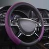 imageCAR PASS Line Rider Microfiber Leather Sporty Steering Wheel Cover Universal Fits for 95 TruckSUVCars14515inch AntiSlip Safety Comfortable Desgin BlackGrayDark Purple