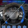 imageCAR PASS Line Rider Microfiber Leather Sporty Steering Wheel Cover Universal Fits for 95 TruckSUVCars14515inch AntiSlip Safety Comfortable Desgin BlackGrayBlackBlue