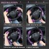 imageCAR PASS Line Rider Microfiber Leather Sporty Steering Wheel Cover Universal Fits for 95 TruckSUVCars14515inch AntiSlip Safety Comfortable Desgin BlackGrayBlackPurple