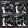 imageCAR PASS Line Rider Microfiber Leather Sporty Steering Wheel Cover Universal Fits for 95 TruckSUVCars14515inch AntiSlip Safety Comfortable Desgin BlackGrayBlackGray