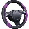 imageCAR PASS Line Rider Microfiber Leather Sporty Steering Wheel Cover Universal Fits for 95 TruckSUVCars14515inch AntiSlip Safety Comfortable Desgin BlackGrayBlackPurple
