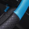 imageCAR PASS Line Rider Microfiber Leather Sporty Steering Wheel Cover Universal Fits for 95 TruckSUVCars14515inch AntiSlip Safety Comfortable Desgin BlackGrayBlack and Blue