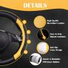 imageCAR PASS Line Rider Microfiber Leather Sporty Steering Wheel Cover Universal Fits for 95 TruckSUVCars14515inch AntiSlip Safety Comfortable Desgin BlackGrayBlackYellow