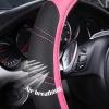 imageCAR PASS Line Rider Microfiber Leather Sporty Steering Wheel Cover Universal Fits for 95 TruckSUVCars14515inch AntiSlip Safety Comfortable Desgin BlackGrayBlack Pink
