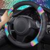 imageCAR PASS Line Rider Microfiber Leather Sporty Steering Wheel Cover Universal Fits for 95 TruckSUVCars14515inch AntiSlip Safety Comfortable Desgin BlackGrayBlackReflective
