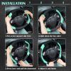 imageCAR PASS Line Rider Microfiber Leather Sporty Steering Wheel Cover Universal Fits for 95 TruckSUVCars14515inch AntiSlip Safety Comfortable Desgin BlackGrayBlackMint