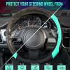 imageCAR PASS Line Rider Microfiber Leather Sporty Steering Wheel Cover Universal Fits for 95 TruckSUVCars14515inch AntiSlip Safety Comfortable Desgin BlackGrayBlackMint