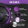 imageCAR PASS Line Rider Microfiber Leather Sporty Steering Wheel Cover Universal Fits for 95 TruckSUVCars14515inch AntiSlip Safety Comfortable Desgin BlackGrayBlackPurple