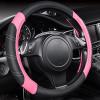 imageCAR PASS Line Rider Microfiber Leather Sporty Steering Wheel Cover Universal Fits for 95 TruckSUVCars14515inch AntiSlip Safety Comfortable Desgin BlackGrayBlack Pink