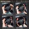 imageCAR PASS Line Rider Microfiber Leather Sporty Steering Wheel Cover Universal Fits for 95 TruckSUVCars14515inch AntiSlip Safety Comfortable Desgin BlackGrayBlackOrange