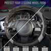imageCAR PASS Line Rider Microfiber Leather Sporty Steering Wheel Cover Universal Fits for 95 TruckSUVCars14515inch AntiSlip Safety Comfortable Desgin BlackGrayBlackGray