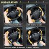 imageCAR PASS Line Rider Microfiber Leather Sporty Steering Wheel Cover Universal Fits for 95 TruckSUVCars14515inch AntiSlip Safety Comfortable Desgin BlackGrayBlackYellow