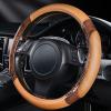 imageCAR PASS Line Rider Microfiber Leather Sporty Steering Wheel Cover Universal Fits for 95 TruckSUVCars14515inch AntiSlip Safety Comfortable Desgin BlackGrayBeige Wood Grain