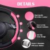 imageCAR PASS Line Rider Microfiber Leather Sporty Steering Wheel Cover Universal Fits for 95 TruckSUVCars14515inch AntiSlip Safety Comfortable Desgin BlackGrayBlack Pink