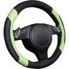 imageCAR PASS Line Rider Microfiber Leather Sporty Steering Wheel Cover Universal Fits for 95 TruckSUVCars14515inch AntiSlip Safety Comfortable Desgin BlackGrayBlackFluorescent Green