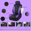 imageCAR PASS Line Rider Sporty Car Seat Covers Full Set with 4Pcs Waterproof Car Floor Mats Universal Fit Airbag Compatible Automotive Interior Covers for Sedans TrucksVansSUV Combo Set Black ampamp GrayBlack  Purple