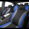 imageCAR PASS Line Rider Sporty Car Seat Covers Full Set with 4Pcs Waterproof Car Floor Mats Universal Fit Airbag Compatible Automotive Interior Covers for Sedans TrucksVansSUV Combo Set Black ampamp GrayBlack  Blue