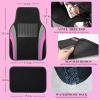 imageCAR PASS Line Rider Sporty Car Seat Covers Full Set with 4Pcs Waterproof Car Floor Mats Universal Fit Airbag Compatible Automotive Interior Covers for Sedans TrucksVansSUV Combo Set Black ampamp GrayBlack  Pink