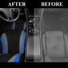 imageCAR PASS Line Rider Sporty Car Seat Covers Full Set with 4Pcs Waterproof Car Floor Mats Universal Fit Airbag Compatible Automotive Interior Covers for Sedans TrucksVansSUV Combo Set Black ampamp GrayBlack  Blue