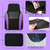 imageCAR PASS Line Rider Sporty Car Seat Covers Full Set with 4Pcs Waterproof Car Floor Mats Universal Fit Airbag Compatible Automotive Interior Covers for Sedans TrucksVansSUV Combo Set Black ampamp GrayBlack  Purple