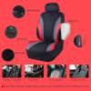 imageCAR PASS Line Rider Sporty Car Seat Covers Full Set with 4Pcs Waterproof Car Floor Mats Universal Fit Airbag Compatible Automotive Interior Covers for Sedans TrucksVansSUV Combo Set Black ampamp GrayBlack  Red