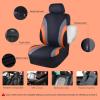 imageCAR PASS Line Rider Sporty Car Seat Covers Full Set with 4Pcs Waterproof Car Floor Mats Universal Fit Airbag Compatible Automotive Interior Covers for Sedans TrucksVansSUV Combo Set Black ampamp GrayBlack  Orange