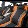imageCAR PASS Line Rider Sporty Car Seat Covers Full Set with 4Pcs Waterproof Car Floor Mats Universal Fit Airbag Compatible Automotive Interior Covers for Sedans TrucksVansSUV Combo Set Black ampamp GrayBlack  Orange