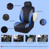 imageCAR PASS Line Rider Sporty Car Seat Covers Full Set with 4Pcs Waterproof Car Floor Mats Universal Fit Airbag Compatible Automotive Interior Covers for Sedans TrucksVansSUV Combo Set Black ampamp GrayBlack  Blue
