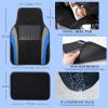 imageCAR PASS Line Rider Sporty Car Seat Covers Full Set with 4Pcs Waterproof Car Floor Mats Universal Fit Airbag Compatible Automotive Interior Covers for Sedans TrucksVansSUV Combo Set Black ampamp GrayBlack  Blue