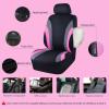 imageCAR PASS Line Rider Sporty Car Seat Covers Full Set with 4Pcs Waterproof Car Floor Mats Universal Fit Airbag Compatible Automotive Interior Covers for Sedans TrucksVansSUV Combo Set Black ampamp GrayBlack  Pink