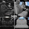 imageCAR PASS Nappa PU Leather Seat Covers Full Set Cushioned 3D Foam Leather seat Covers Waterproof LuxuryUniversal Fit for SUV Pickup Trucks Full Coverage Black and CharcoalGray