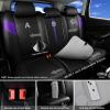 imageCAR PASS Nappa PU Leather Seat Covers Full Set Cushioned 3D Foam Leather seat Covers Waterproof LuxuryUniversal Fit for SUV Pickup Trucks Full Coverage Black and CharcoalBlack Purple