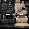 imageCAR PASS Nappa PU Leather Seat Covers Full Set Cushioned 3D Foam Leather seat Covers Waterproof LuxuryUniversal Fit for SUV Pickup Trucks Full Coverage Black and CharcoalFull Set Beige