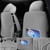 imageCAR PASS Nappa PU Leather Seat Covers Full Set Cushioned 3D Foam Leather seat Covers Waterproof LuxuryUniversal Fit for SUV Pickup Trucks Full Coverage Black and CharcoalGray