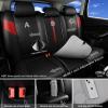 imageCAR PASS Nappa PU Leather Seat Covers Full Set Cushioned 3D Foam Leather seat Covers Waterproof LuxuryUniversal Fit for SUV Pickup Trucks Full Coverage Black and CharcoalBlack Red