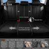 imageCAR PASS Nappa PU Leather Seat Covers Full Set Cushioned 3D Foam Leather seat Covers Waterproof LuxuryUniversal Fit for SUV Pickup Trucks Full Coverage Black and CharcoalBlack Charcoal