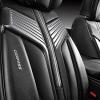 imageCAR PASS Nappa PU Leather Seat Covers Full Set Cushioned 3D Foam Leather seat Covers Waterproof LuxuryUniversal Fit for SUV Pickup Trucks Full Coverage Black and CharcoalBlack and Charcoal