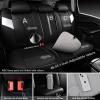 imageCAR PASS Nappa PU Leather Seat Covers Full Set Cushioned 3D Foam Leather seat Covers Waterproof LuxuryUniversal Fit for SUV Pickup Trucks Full Coverage Black and CharcoalBlack Silver